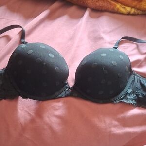 Victoria's Secret Black Polka Dot Lace Bra